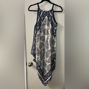 🛍️Cato Small Paisley Print Handkerchief Dress - Navy and White